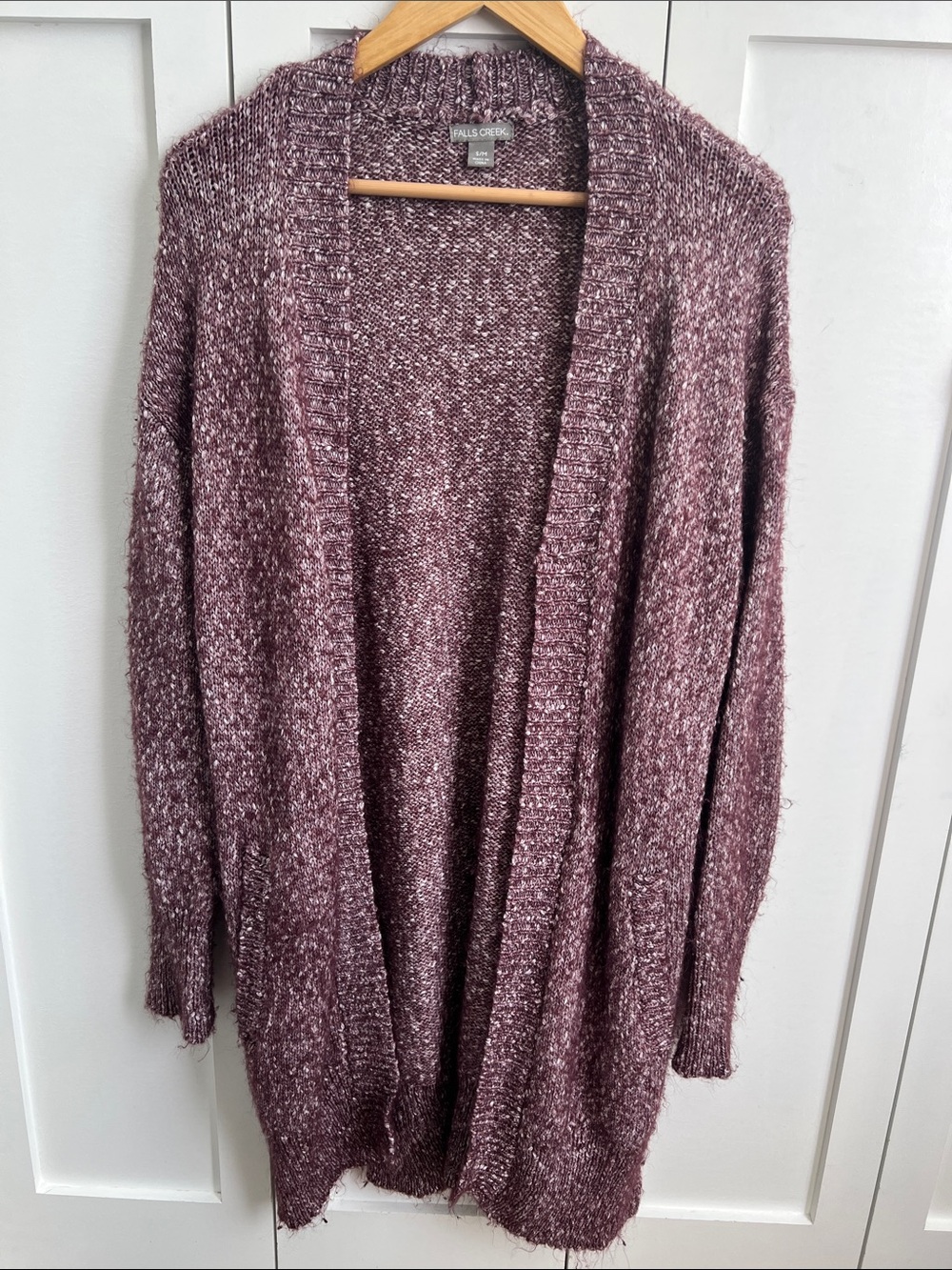 Falls Creek Women's Dusty Mauve Open-Front Knit Cardigan